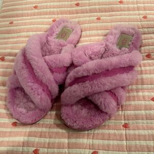 UGG Soft Pink Fluffy Slides